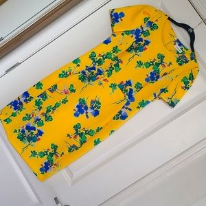Calvin Klein Yellow Floral Sheath Dress